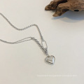Shangjie OEM Vintage Metal Silver Heart Collier Punk Talerd Collier Silver Heart Colliers